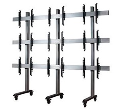 B-Tech BT8371-3x3/BS Universal Mobile Video Wall Mounting System with Micro-Adjustment for 46-55"